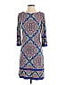 Wisp Print Gray Casual Dress Size P (petite) - photo 1