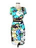 Kay Unger Graphic Teal Cocktail Dress Size 6 - photo 1