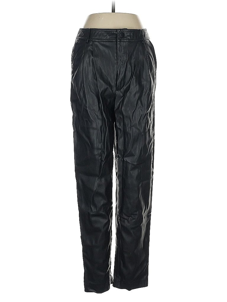 Pre-owned Mng Faux Leather Pants In Black