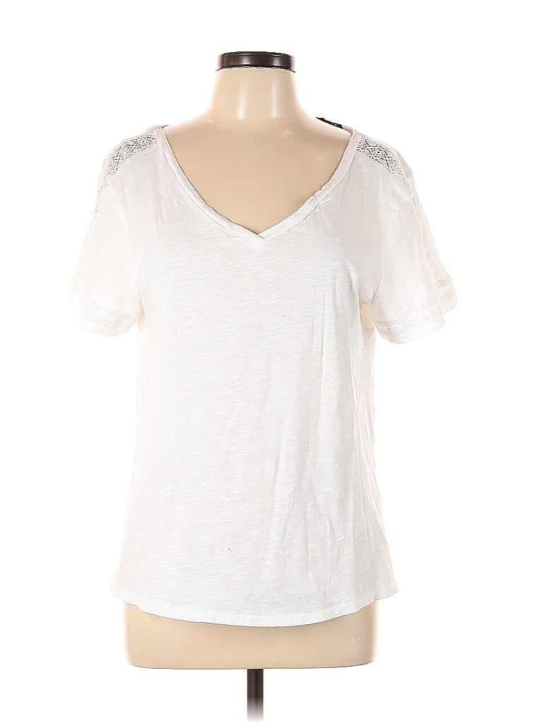 Pre-owned Boston Proper Short Sleeve Top White V Neck Tops
