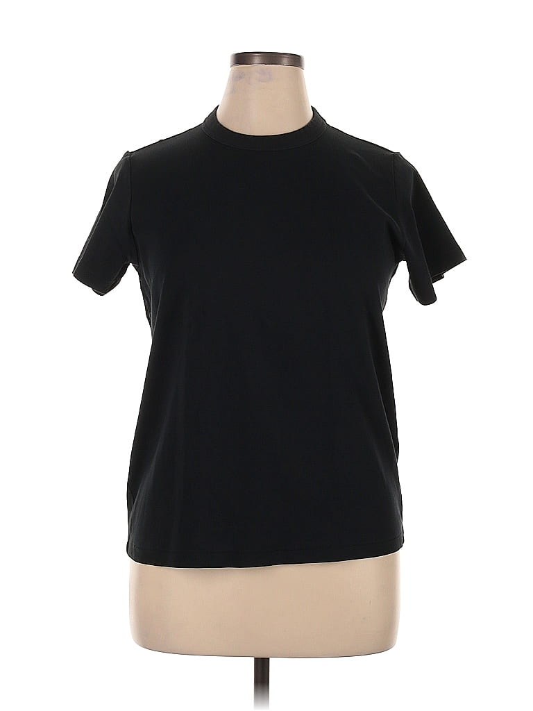 Uniqlo U 100% Cotton Solid Black Short Sleeve T-Shirt Size XXL - photo 1