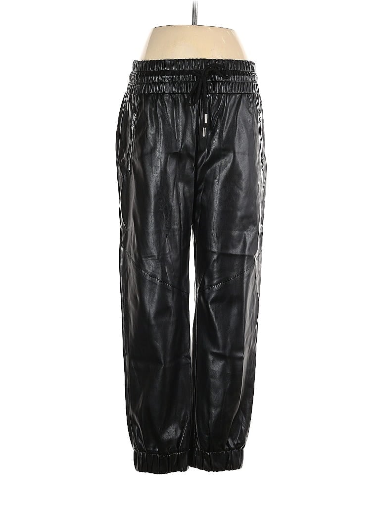 Pre-owned Acoa Collection Faux Leather Pants In Black