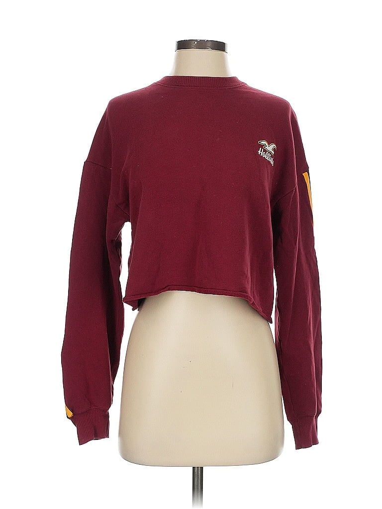 Pre-owned Hollister Sweatshirt In Burgundy
