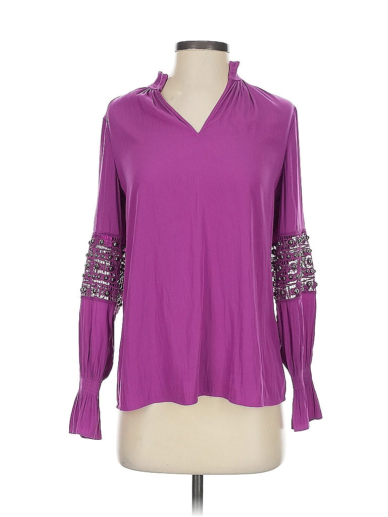 Pre-owned Chico's Long Sleeve Blouse In Purple
