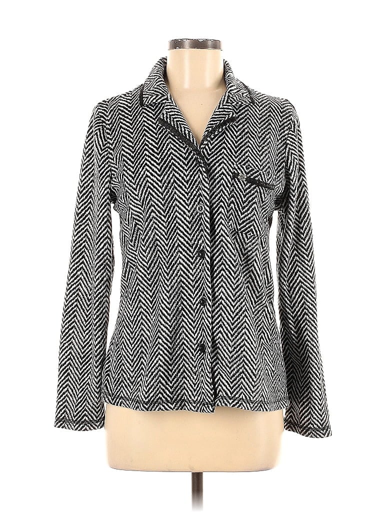 Pre-owned Nicole Miller Cardigan Sweater In Gray