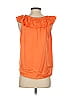 Ann Taylor 100% Polyester Orange Sleeveless Blouse Size S - photo 2