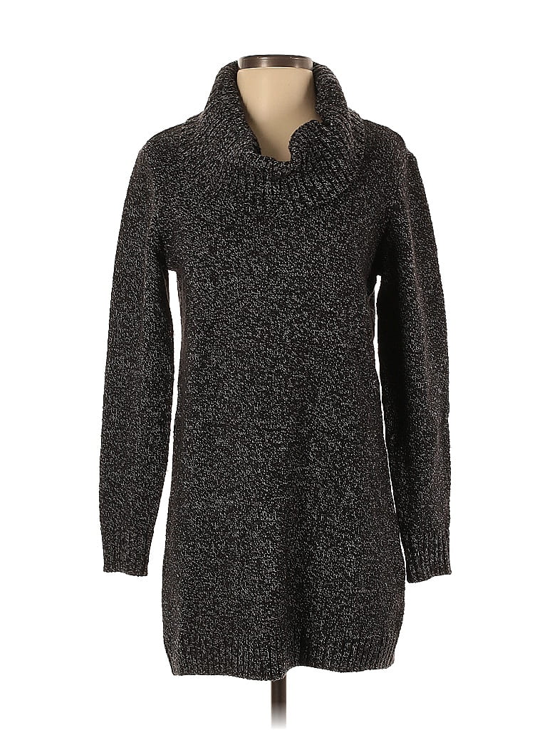 Karen Scott Women's Textured  Knitted Long Sleeve Turtle Neck Sweater Black Size Petite Small