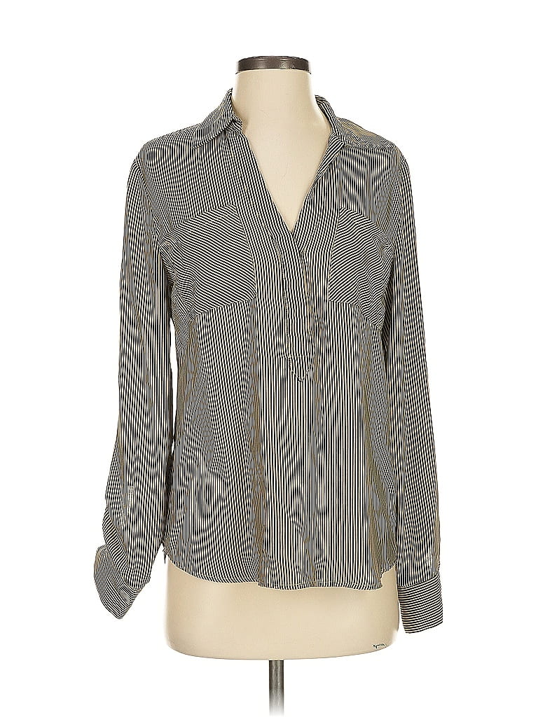 Pre-owned 7th Avenue Design Studio New York & Company Long Sleeve Blouse In Gray