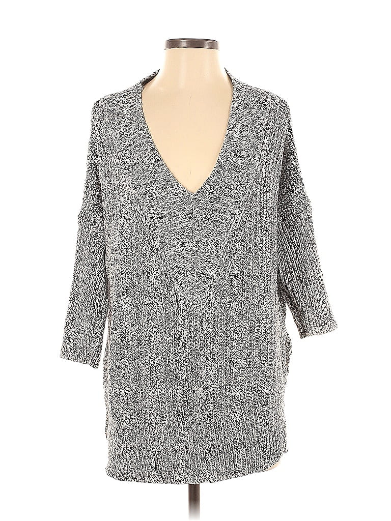 Pre-owned H&m Pullover Sweater In Gray