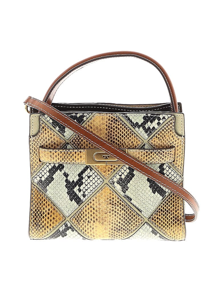 Tory Burch 100% Leather Animal Print Gold Tan Leather Satchel One size - photo 1