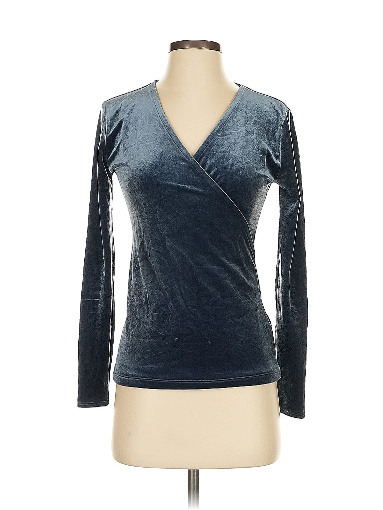 Pre-owned J.crew Mercantile Long Sleeve Top Blue V Neck Tops