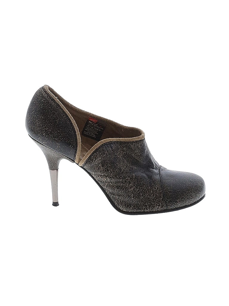 Diesel 100% Leather Tweed Gray Black Heels Size 7 - photo 1