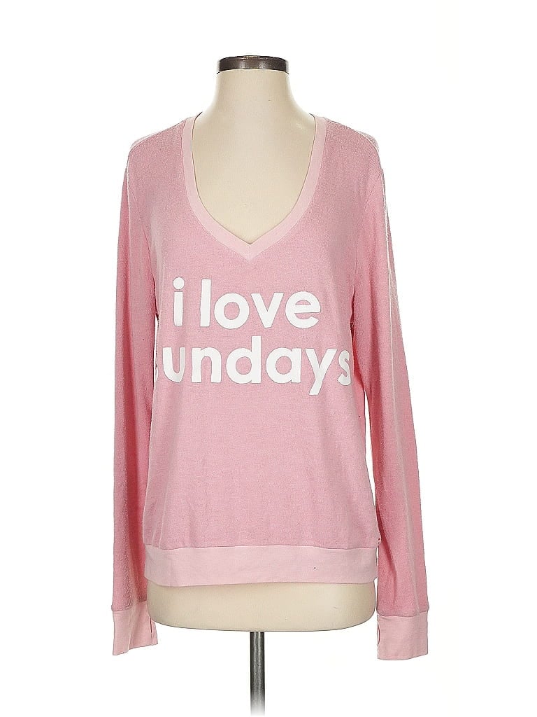 Pre-owned Peace Love World Pullover Sweater In Pink