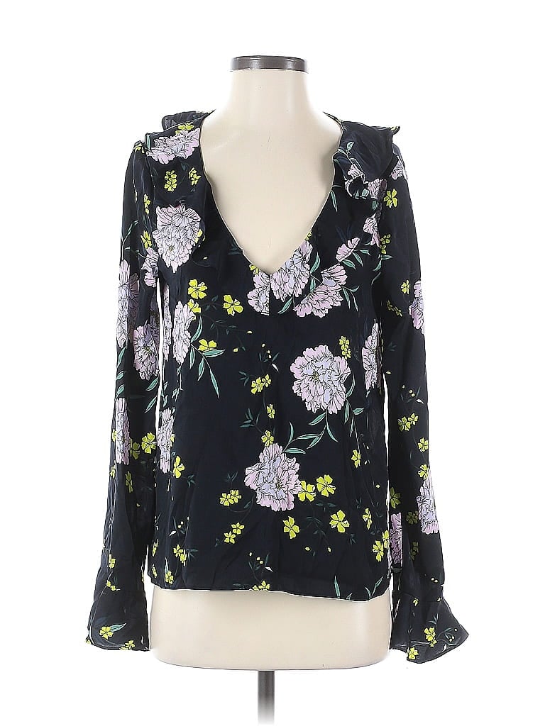 Pre-owned Cupcakes And Cashmere Long Sleeve Blouse In Black