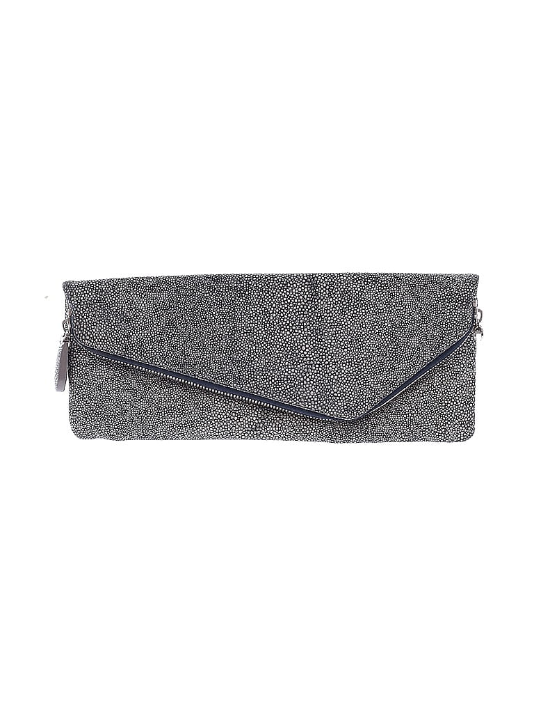 Henri Bendel Chevron-herringbone Gray Blue Clutch One size - photo 1
