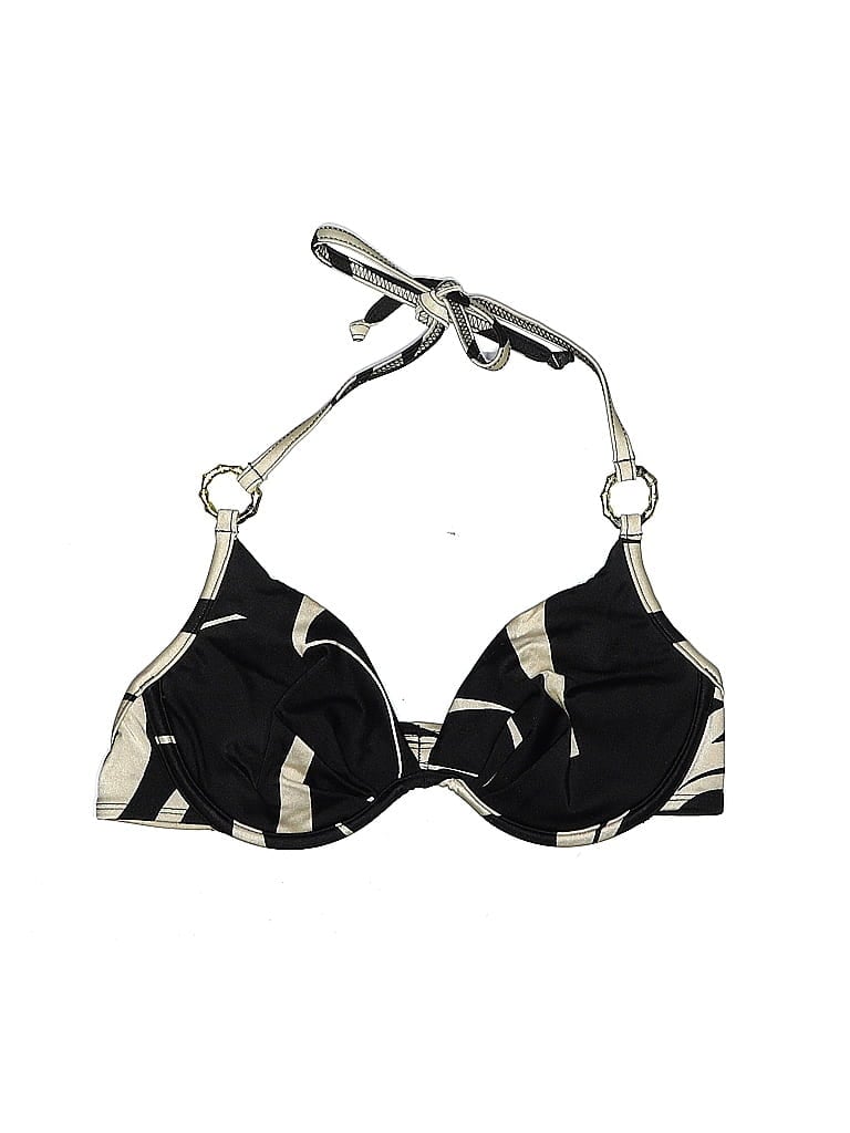 Click to view more detailed imagery on our partner's website Pre-owned Tara Grinna Swimsuit Top Black Camo Pattern Swimwear