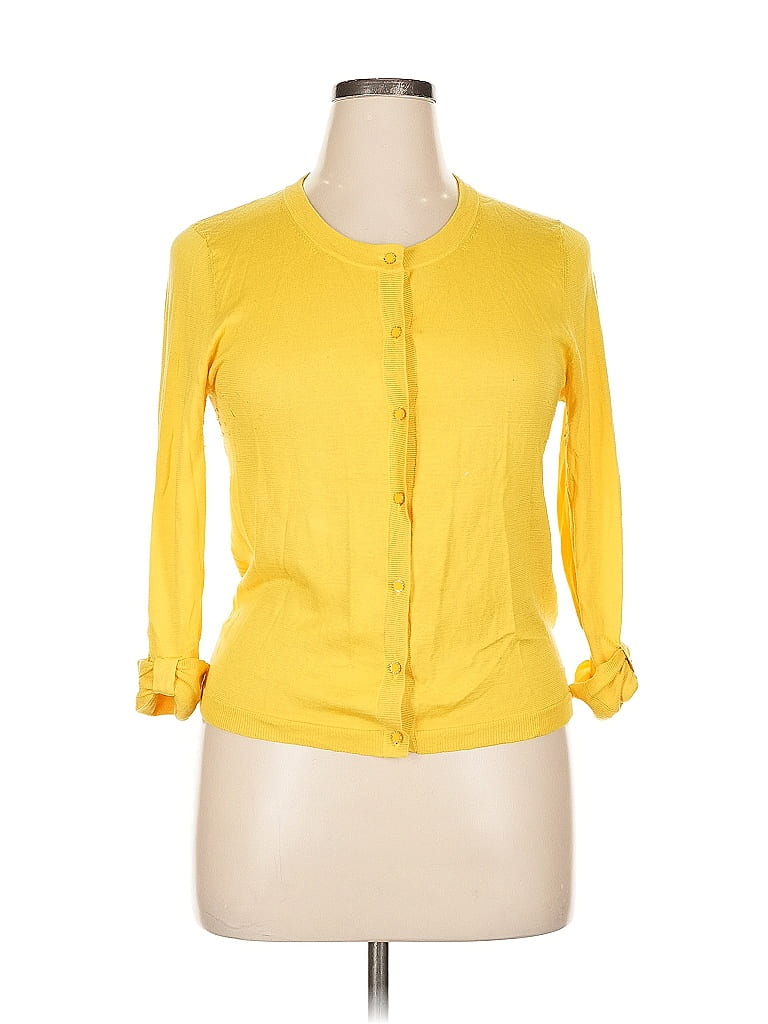 Kate Spade New York Yellow Silk Cardigan Size XL - photo 1