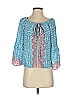 Nanette Lepore Blue 3/4 Sleeve Blouse Size 2 - photo 1