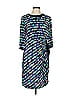 Taylor Print Blue Cocktail Dress Size 10 - photo 1
