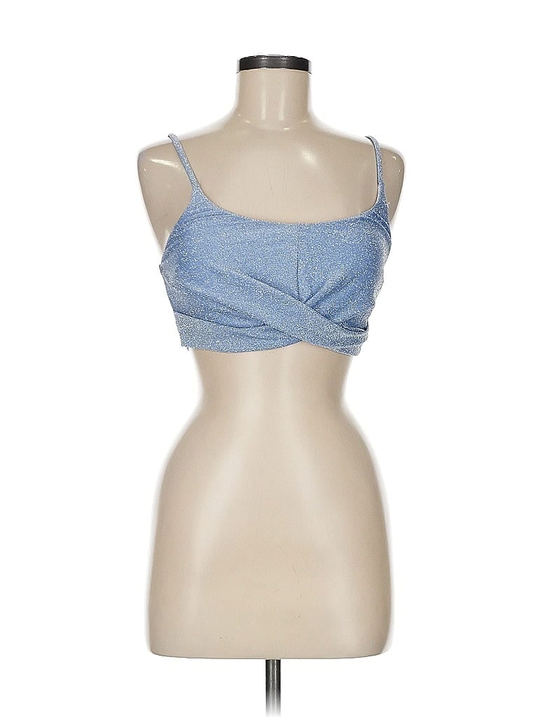 Pre-owned Unbranded Tank Top Blue Strapless Neckline Tops