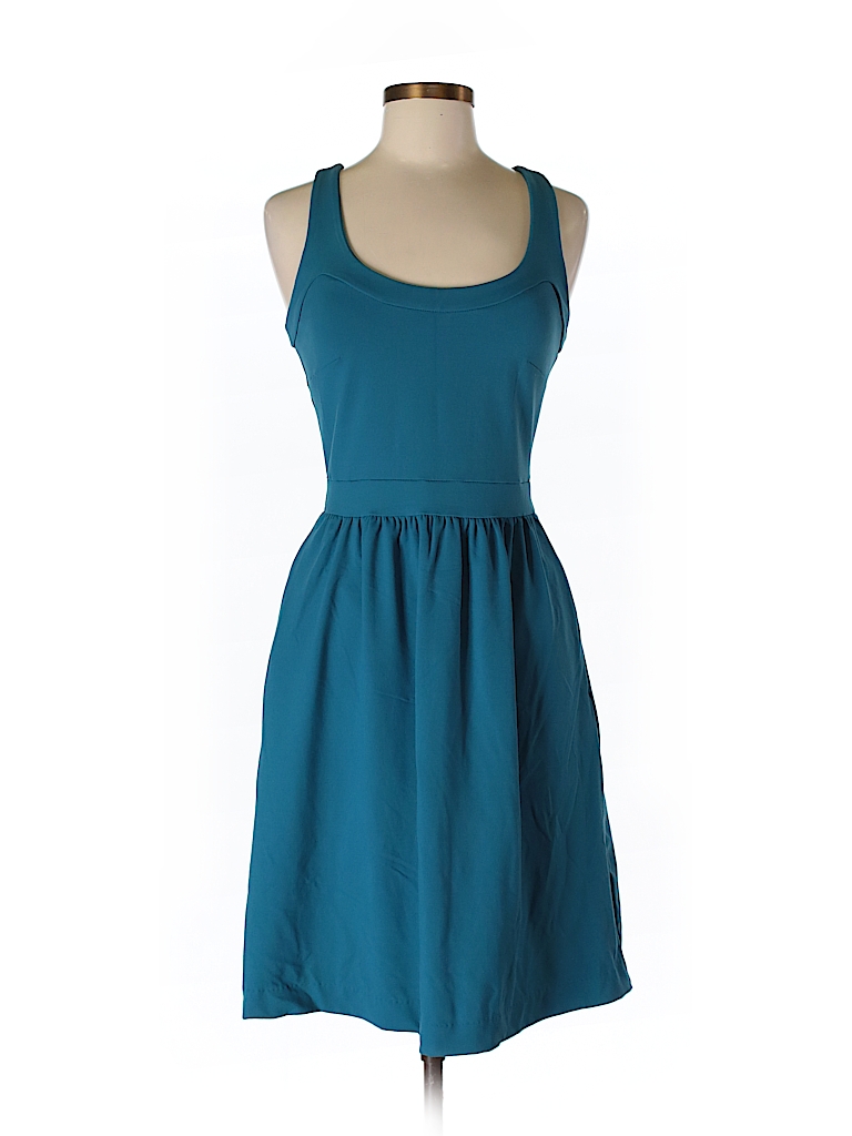 Cynthia Rowley Tjx Solid Teal Casual Dress Size S 64 Off Thredup