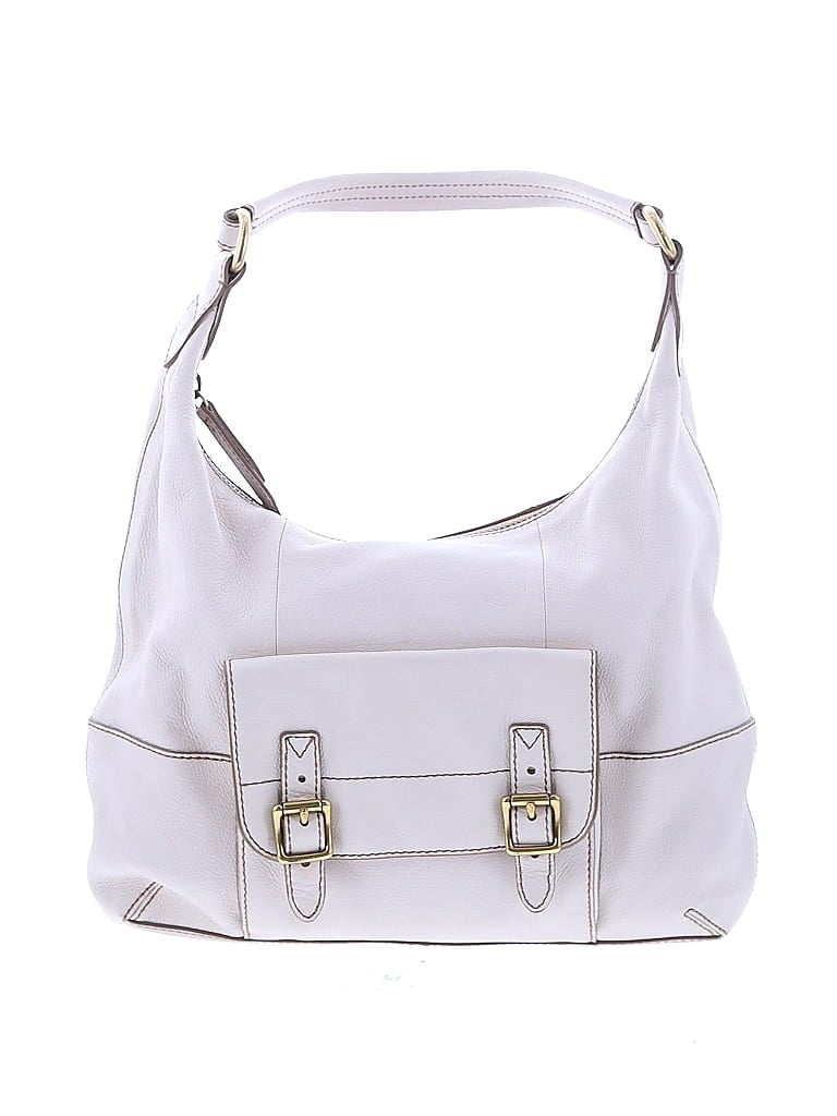 Fossil 100% Leather Solid White Ivory Leather Shoulder Bag One size - photo 1