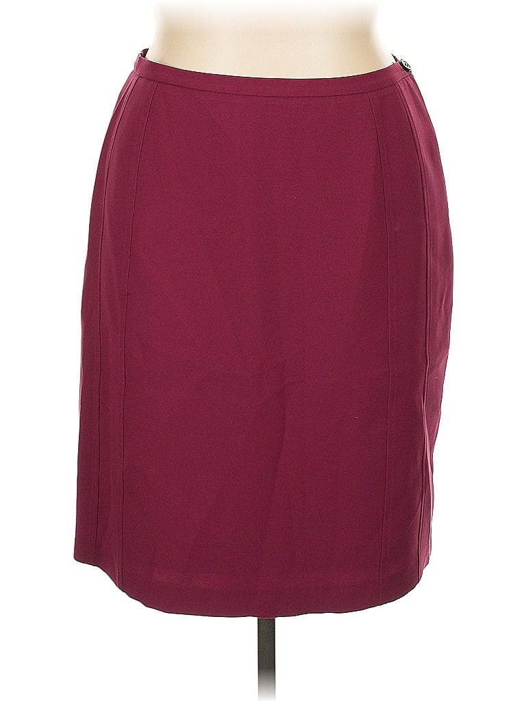 Pre-owned Jones New York Formal Skirt In Burgundy