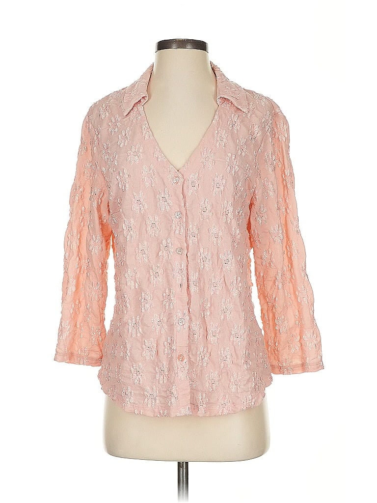 Pre-owned Inc International Concepts 3/4 Sleeve Blouse In Pink