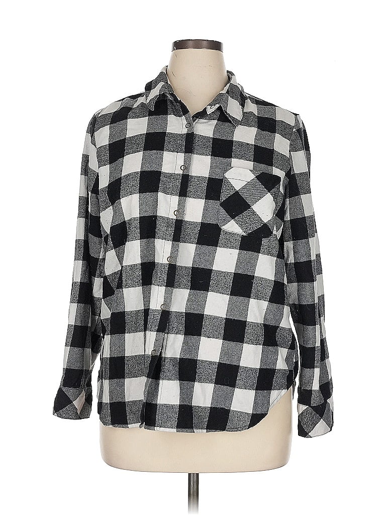 Pre-owned Bp. Long Sleeve Button Down Shirt In Gray