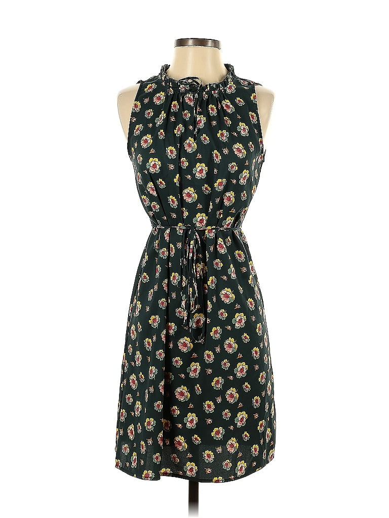 Ann Taylor LOFT 100% Polyester Floral Black Casual Dress Size S (petite) - photo 1