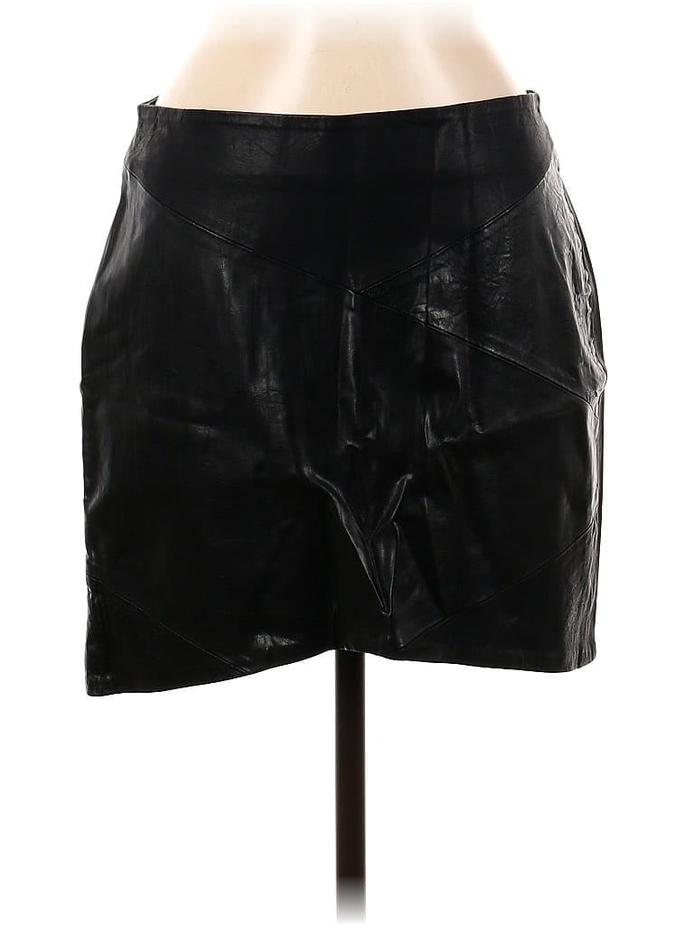 Pre-owned Blanknyc Blank Nyc Faux Leather Skirt In Black