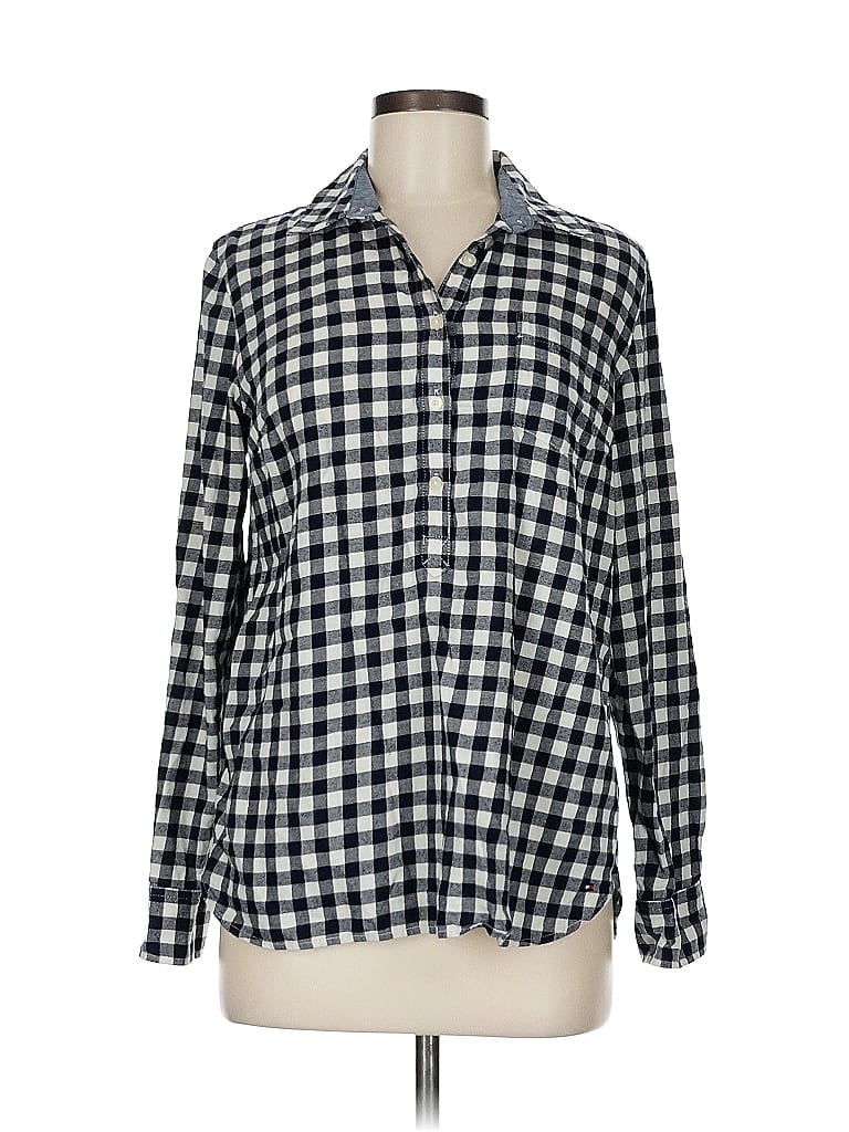 Pre-owned Tommy Hilfiger Long Sleeve Button Down Shirt In Blue