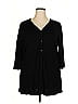 Herman Geist Black 3/4 Sleeve Button-Down Shirt Size 2X - photo 1