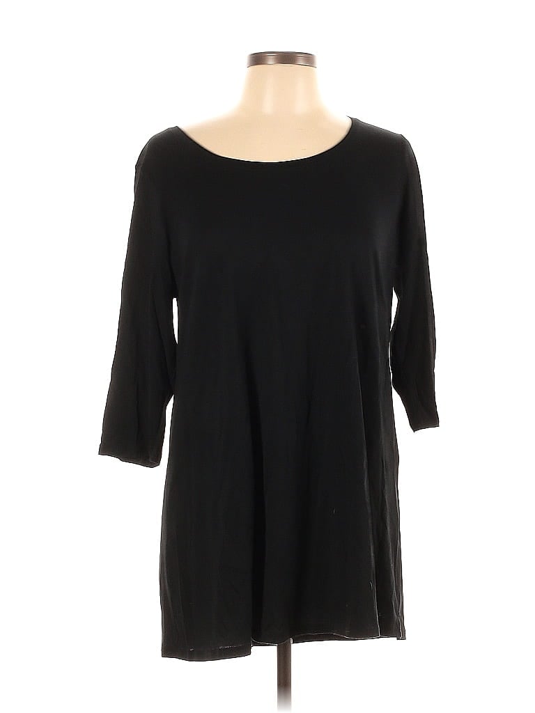 Purejill 3/4 Sleeve T-shirt In Black