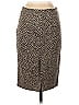 Les Copains Chevron-herringbone Brown Wool Skirt Size 0 - photo 2