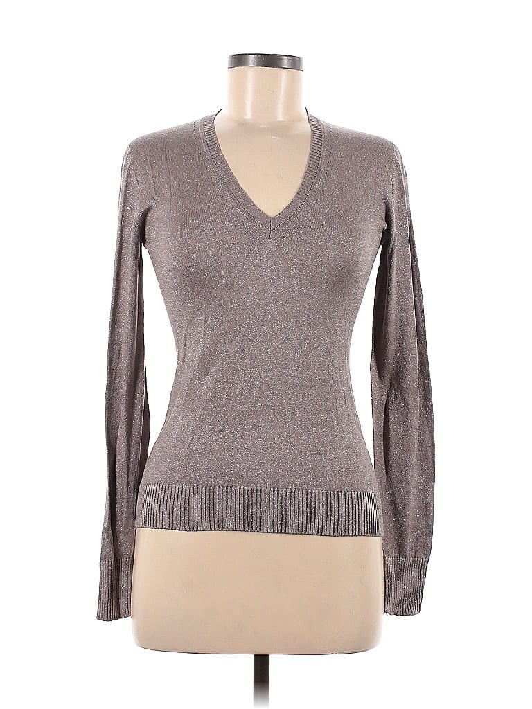 Les Copains Metallic Gray Tan Pullover Sweater Size EU 42 / US 12 - photo 1