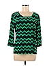 Peach Love Cream California 100% Polyester Green 3/4 Sleeve Top Size M - photo 1