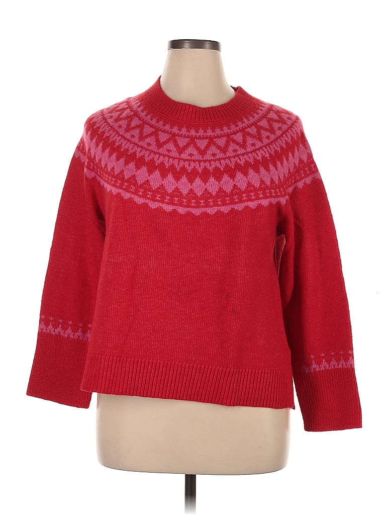 Cardigan à Boutons Talbots - Rouge - Taille L - 100% Coton - Occasion Très Bon État (EUC)