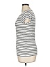 Max Studio Stripes Gray Short Sleeve T-Shirt Size XL - photo 5