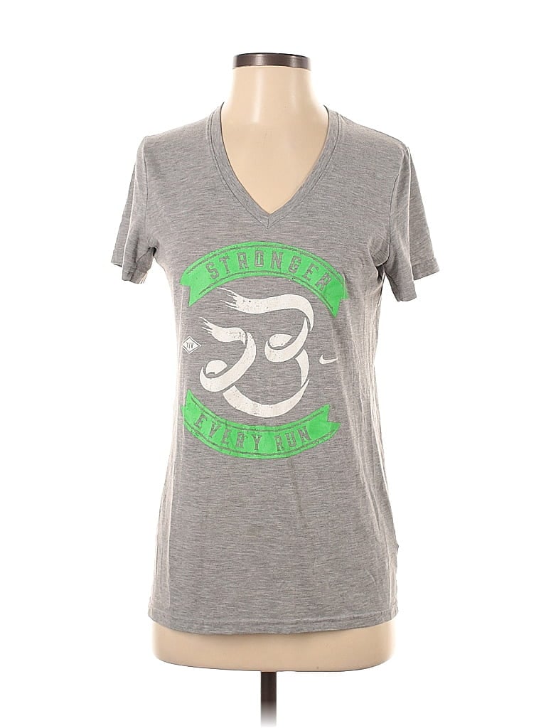 Pre-owned Nike Short Sleeve T-shirt In Gray