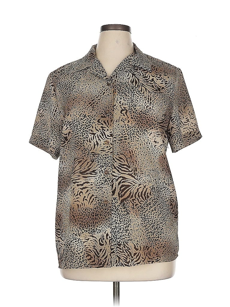 Click to view more detailed imagery on our partner's website Pre-owned Nygard Collection Short Sleeve Blouse In Brown