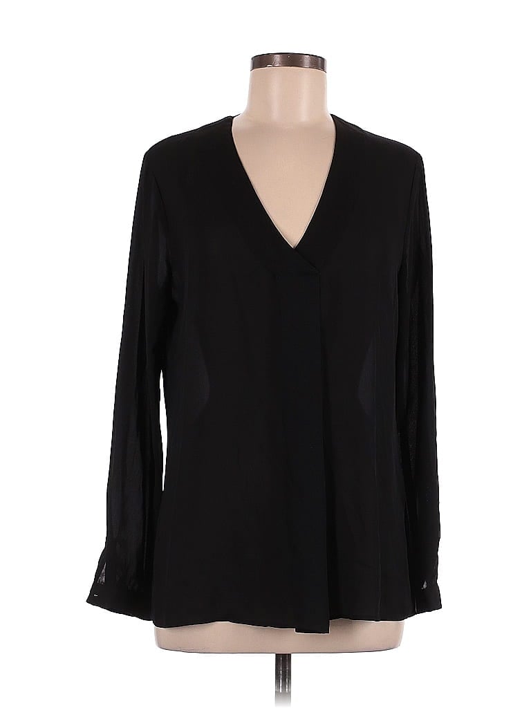 Pre-owned Rose + Olive Long Sleeve Blouse In Black