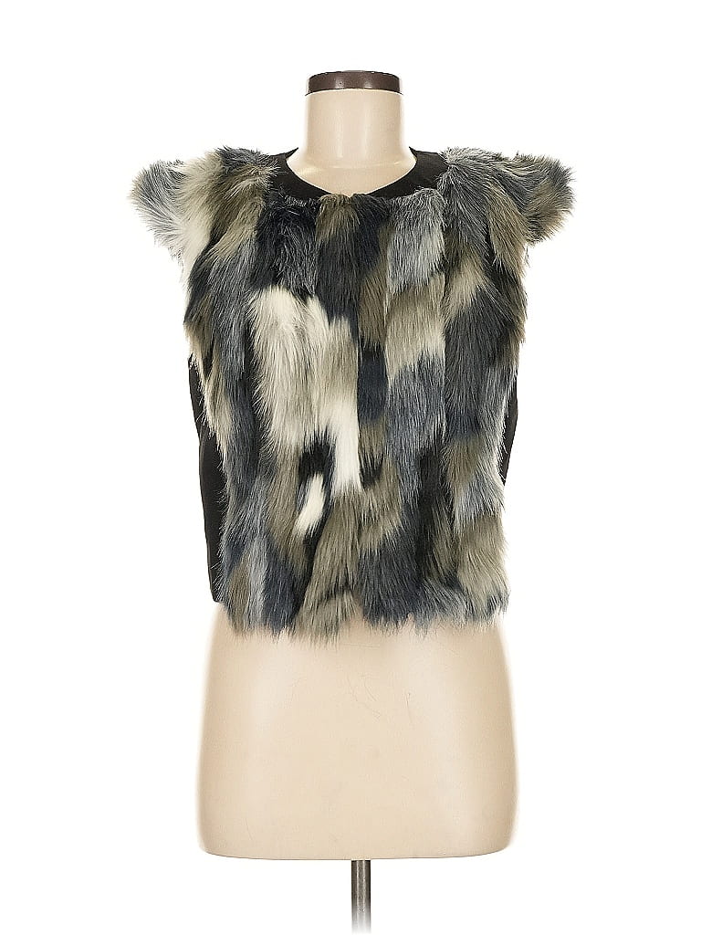 CAbi Gray Blue Faux Fur Vest Size M - photo 1