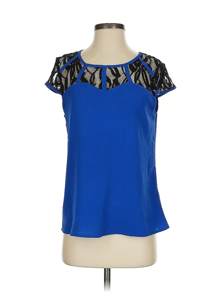 Pre-owned Brixon Ivy Short Sleeve Top Blue Sweetheart Neckline Tops