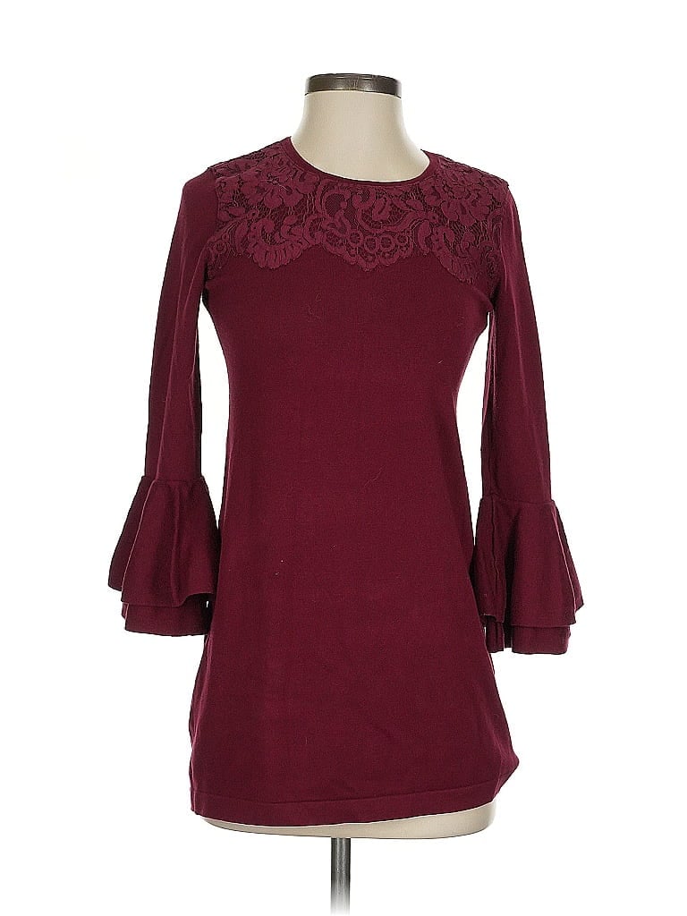 Pre-owned White House Black Market Pullover Sweater In Burgundy