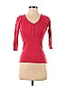 Max Rave 100% Cotton Red 3/4 Sleeve Henley Size XS - photo 1