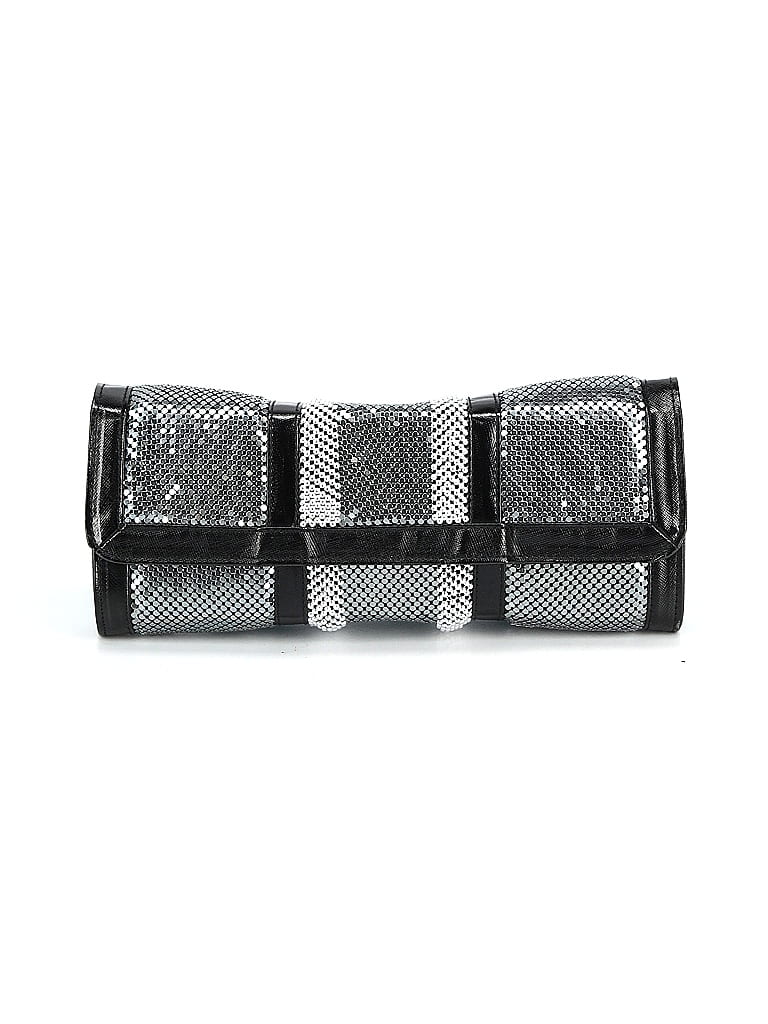 BCBGMAXAZRIA Houndstooth Silver Black Clutch One size - photo 1
