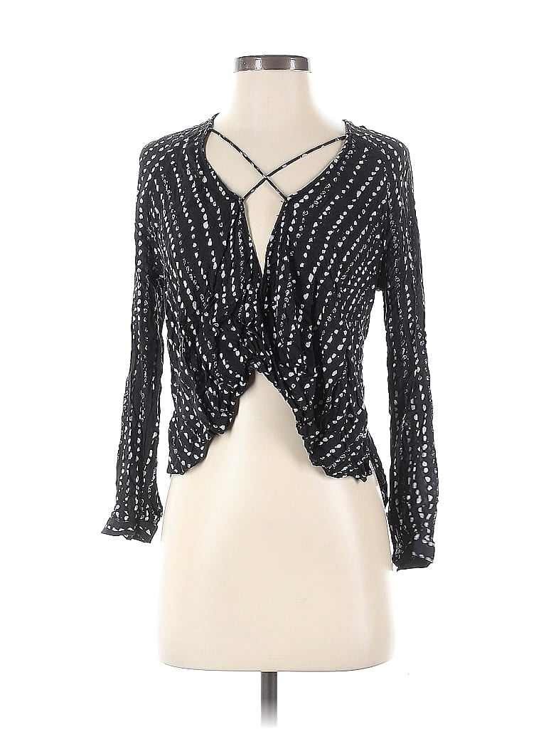 Pre-owned Silence And Noise Long Sleeve Blouse In Black