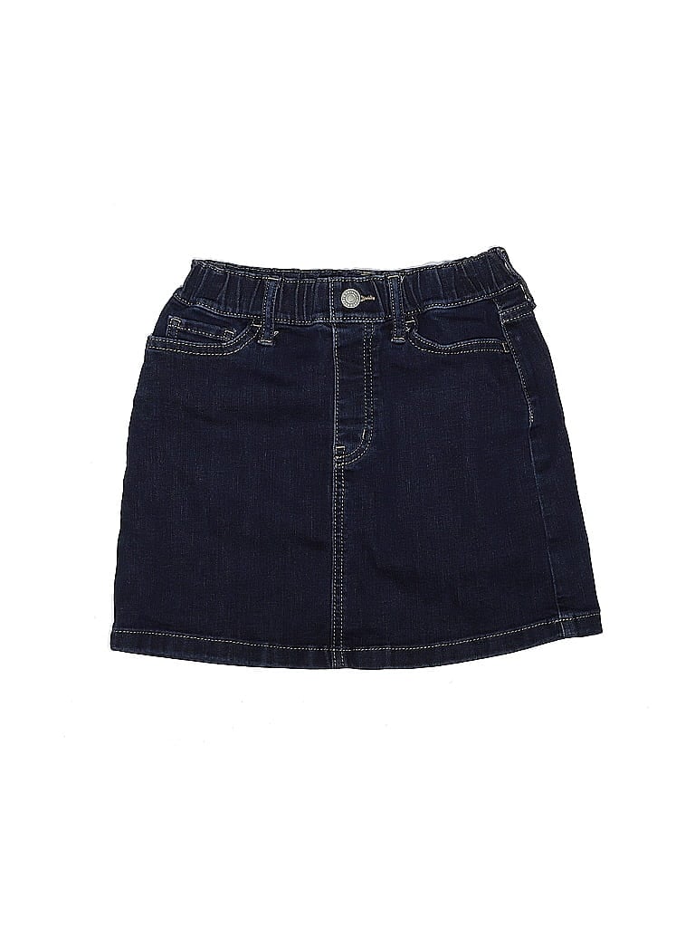 Uniqlo Solid Blue Denim Skirt Size 5 (big kids) - photo 1