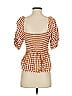 Saylor 100% Viscose Orange Short Sleeve Blouse Size S - photo 2